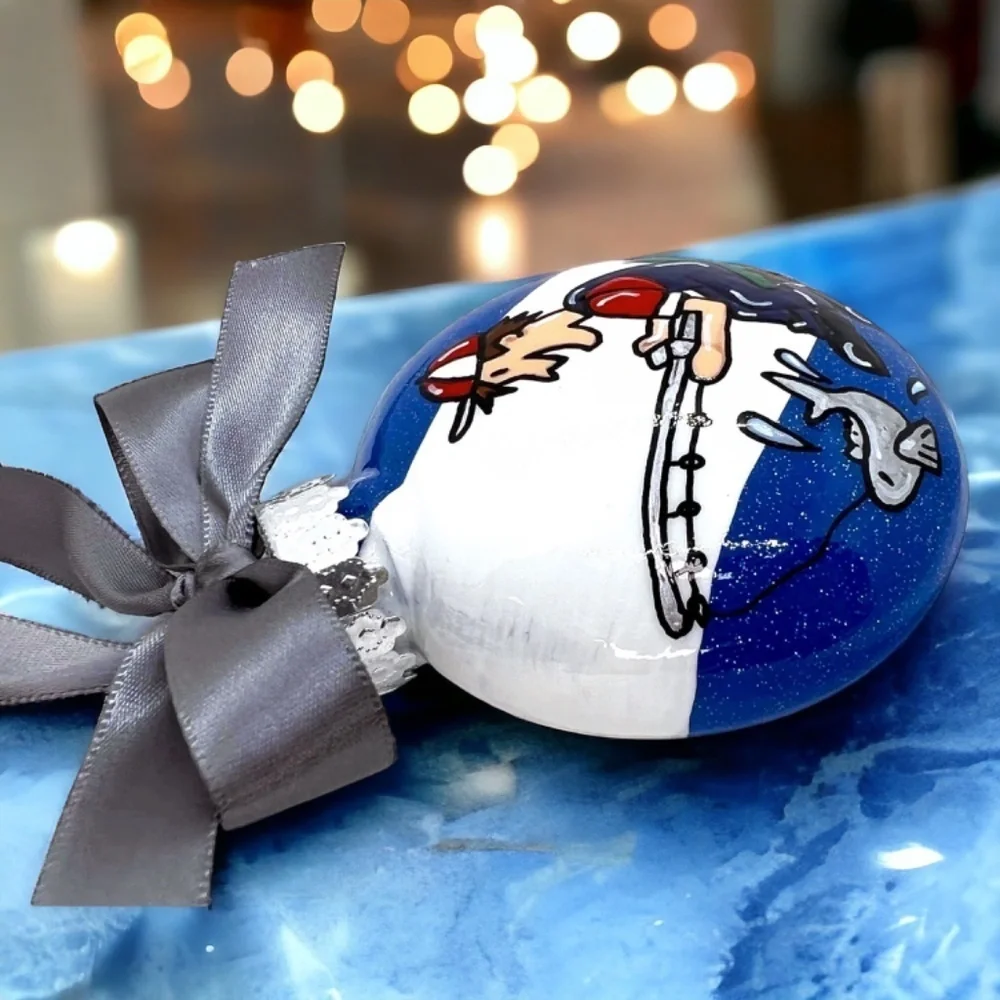 Fisherman Christmas Ornament, Personalized Holiday Gift for Fishing Enthusiasts